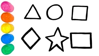 ГЕОМЕТРИЧНІ ФІГУРИ / Вчимо і малюємо геометричні фігури / Вчимо кольори для дітей #3