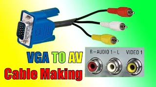 how to make vga to av rca cable at home 100% Working