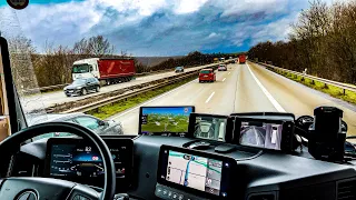 drive with me on  German highway Mercedes Actros 2545