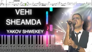 Vehi Sheamda piano tutorial | ‎והיא שעמדה | Yaakov Shwekey 🎼Lead sheet | פלייבק