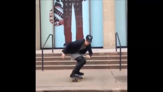 Blonde Justin Bieber skateboarding at Madison Square Garden in New York City   December 28, 2014