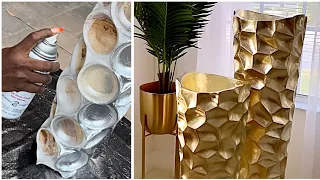 DIY HIGHEND VASE I FINALLY MADE Using CARDBOARD! DIY Cardboard Transformation