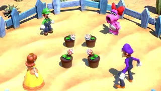 Mario Party Superstars Minigames 4 Players - Luigi vs Birdo vs Daisy vs Waluigi