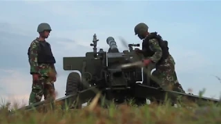 Indonesian Army KH-178 105mm Towed Howitzer Live Fire Test (2013)