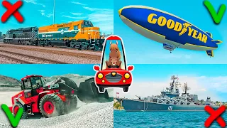 Compilation of trains, planes, ships, cars, military equipment, construction equipment for children