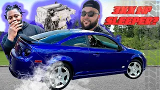 His First RIDE In A 4-Cylinder SUPERCHARGED Sleeper! (HARD PULLS)