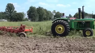 John Deere 6030 Wheatland and Case 7-18 Plow-Wabas