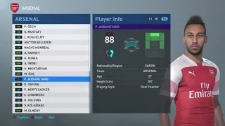 PES 2019 - Arsenal Face and Player Ratings