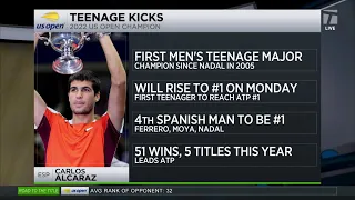 Tennis Channel Live: Carlos Alcaraz Sets Multiple Records At 2022 US Open