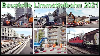Baustelle Limmattalbahn / Limmattalbahn von Schlieren bis nach Killwangen-Spreitenbach, Schweiz 2021