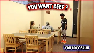 DO YOU WANT BEEF? PRANK 🥩 IN THE HOOD (GOT HEATED🔥)