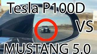 TESLA P100D VS MODDED MUSTANG 5.0