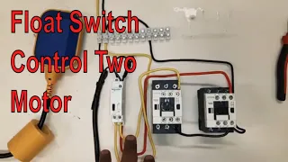 Float Switch Wiring | Two Motor Control by Float Switch | Latching Relay Wiring | Float Switch