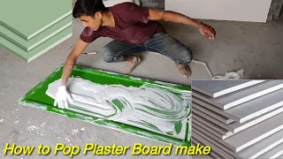 Pop False ceiling Tiles Making || Gypsum Ceiling Board Making || Plaster Ceiling Desing Installation