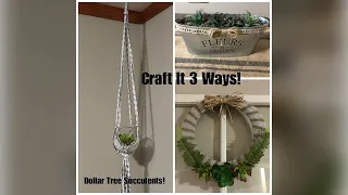 Dollar Tree Succulent Home Decor. Craft It 3 Ways Challenge!