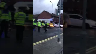Everton fans clash with millwall supporters