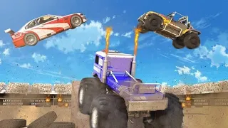 Realistic US police monster trucks Damolitison Derby Car #games #mobile_games #GamePlay