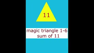 Magic Triangle 1-6 Sum of 11