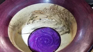 Woodturning a Bowl - Tamarind and Purpleheart, with Subscriber Art