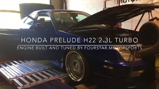 Honda Prelude H22 2.3L Turbo Dyno Run And Anti-Lag