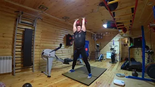 Иван Денисов Длинный цикл 34 кг 3 минуты 40 подъемов. Онлайн кубок мира по гиревому спорту.
