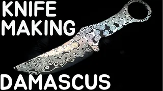 finger damascus  knife for custom order