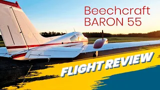 Beechcraft Baron 55. Ferry flight, flight review.