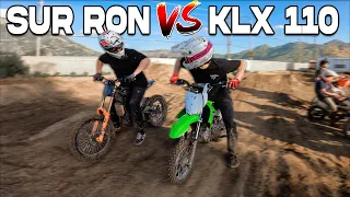 Sur Ron Vs Pit Bike Supercross Race!!