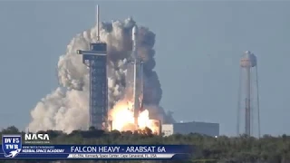SpaceX Falcon Heavy ARABSAT-6A Launch and Landing - Crazy Zoom