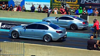 No Prep Chevy SS vs Mustang GT Drag Racing Anarchy at Great Lakes Dragaway