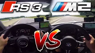 0-280km/h | Audi RS3 vs BMW M2 | TOP SPEED, Acceleration TEST✔