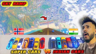 GTA 5 BOOSTER🚀 INDIAN CARS VS SUPER CARS SKY RAMP JUMP😨😍 CHALLANGE GTA 5