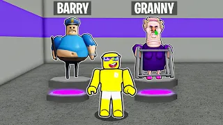 Playing as GRANNY in Barry's Prison Run Obby ROBLOX