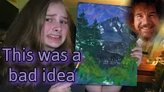 I Followed A Bob Ross Tutorial Using Melted Crayons!