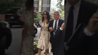 George Clooney and Amal Clooney show some PDA - the classy way on the streets of NYC #georgeclooney