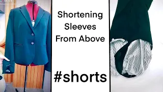 Shortening Jacket Sleeves From Above #shorts #youtubeshorts #sewing