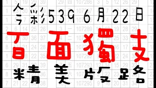 【神算539】6月22日 今彩539 百面獨支