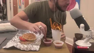 420 ASMR mukbang (eating Five Guys on cloud 9🍃🍁💨)