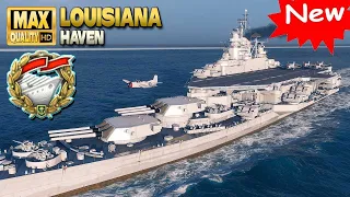 New battleship Louisiana wins with Solo Warrior - World of Warships
