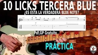 10 LICKS CON LA TERCERA BLUE – 2 LICKS POR CADA FORMA PENTATÓNICA MENOR DEL CAGED - PRÁCTICA