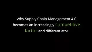 Competitive factor and differentiator — Supply chain management in the chemicals industry