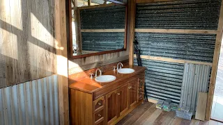 Building an off grid Bathroom Cabin / Shack - Install the Bathroom Vanity and Plumbing