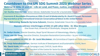 Countdown to the UN SDG Summit 2023 Webinar Series No. 8 - SDGs 15 & 16