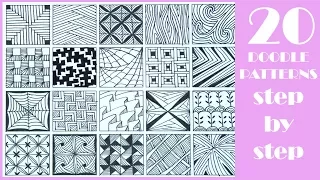 20 EASY Doodle Patterns | Step by Step | Zentangle patterns