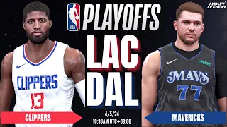 NBA PLAYOFFS GAME 5: CLIPPERS (4) vs MAVERICKS (5) | NBA 2K24 ULTRA REALISTIC GRAPHICS | K4RL 2K