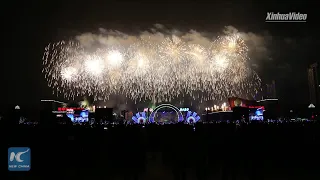 Pyongyang residents celebrate New Year with fireworks, performances