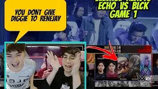 VEEWISE REACTION SA DIGGIE PICK NG BLACKLIST | ECHO VS BALCKLIST GAME 1