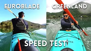 REGULAR Paddle vs GREENLAND Paddle - Kayak Paddle Speed Test using PAKAYAK