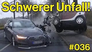 Gewaltiger Unfall, Nötigung und wahnsinniges Überholen | Dashcam Deutschland #036 | #germany