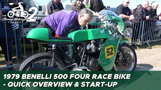 1979 Benelli 500 four cylinder race bike - start-up